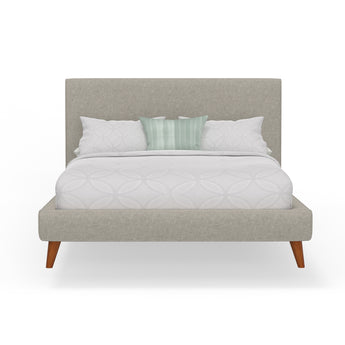 Britney Upholstered Platform Bed - Light Grey Linen