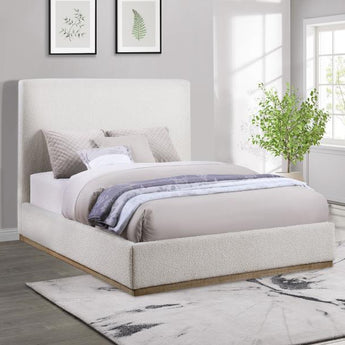 Knox Upholstered Platform Bed - Cream