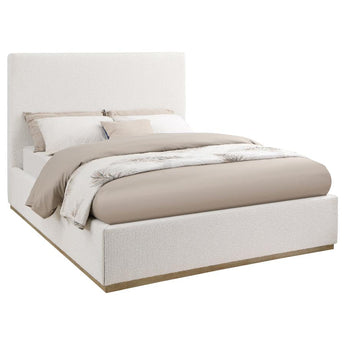 Knox Upholstered Platform Bed - Cream
