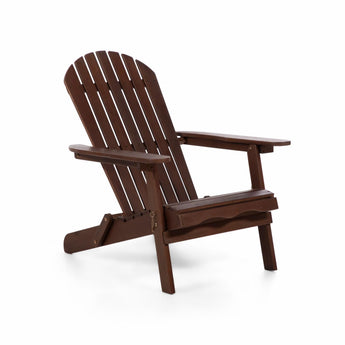 Solid Wood Folding Adirondack Chair - Dark Walnut