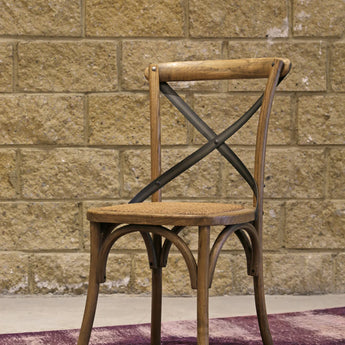 Cross Back Chair - Natural Rustic