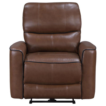 Greenfield Power Recliner - Saddle Brown