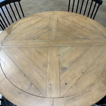 Florence 60" Round Solid Wood Dining Table - Rustic Smoke
