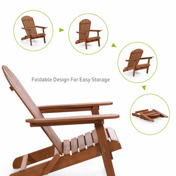 Solid Wood Folding Adirondack Chair - Natural
