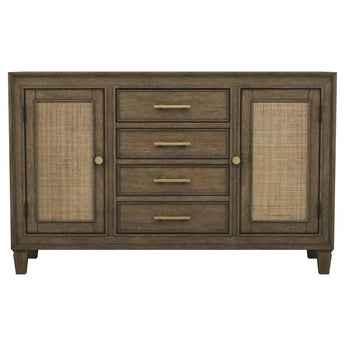 Matisse Four Drawer Rattan Sideboard - Light Brown