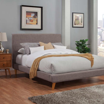 Britney Upholstered Platform Bed - Dark Gray