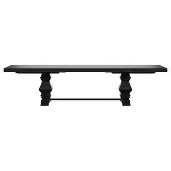 Florence 126" Extension Pedestal Dining Table - Distressed Black