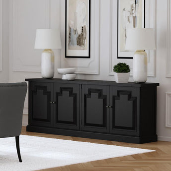 Florence 4 Door 90" Sideboard - Antique Black