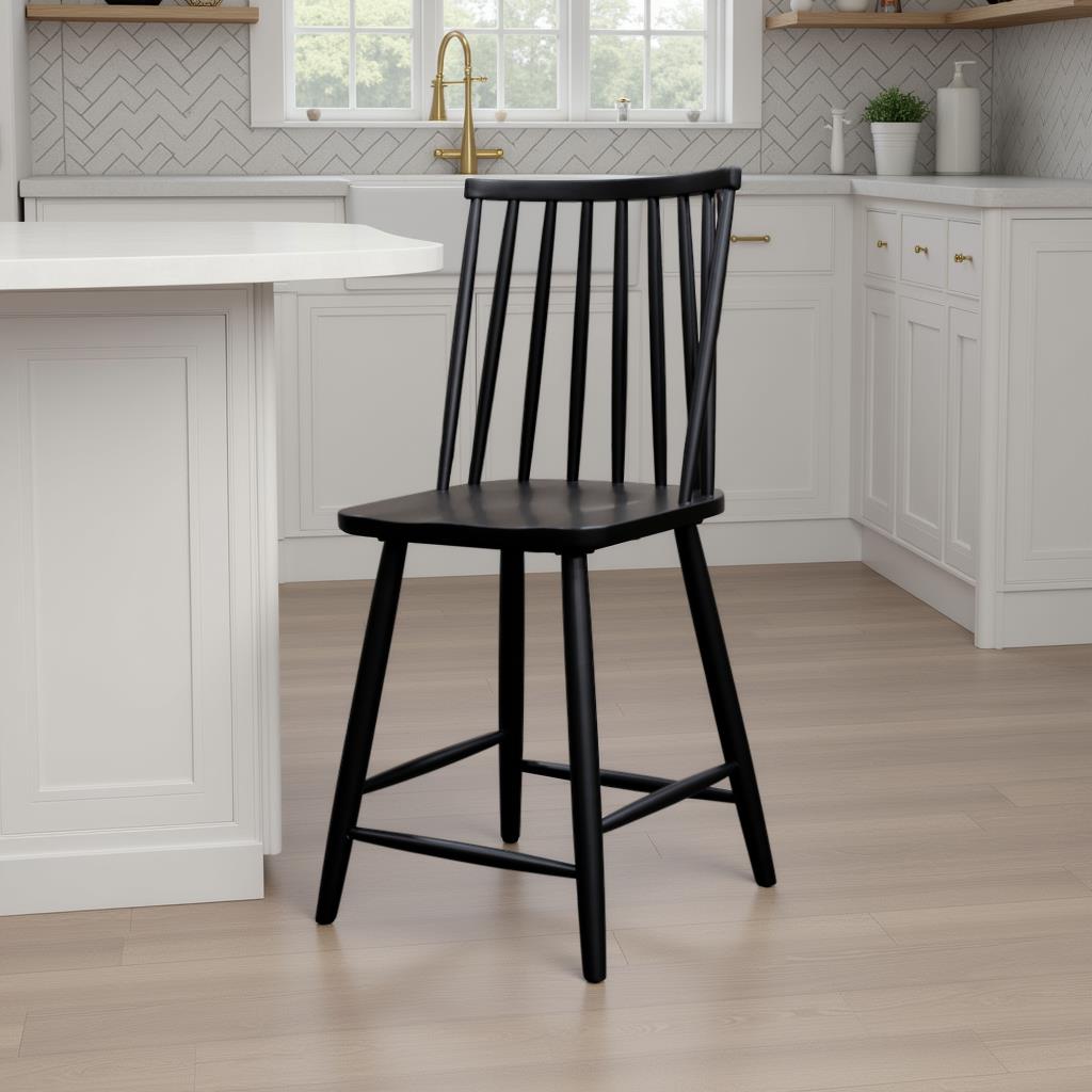 Felix Windsor Back Counter Stool - Black