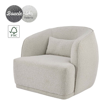 Steward Swivel Accent Chair - Boucle Beige