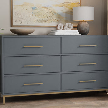 Madelyn Six Drawer Dresser - Slate Gray