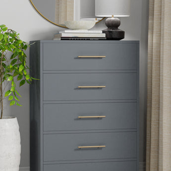 Madelyn Five Drawer Chest - Slate Gray