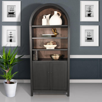 Sunny Designs Arched Top Cabinet w/Doors - Black