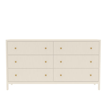 Marsha Six Drawer Dresser - Coconut Milk