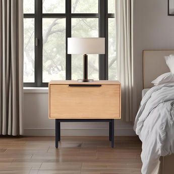 Akira Mid Century Modern Nightstand - Natural