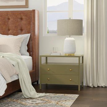 Avery Collection Nightstand - Olive Green