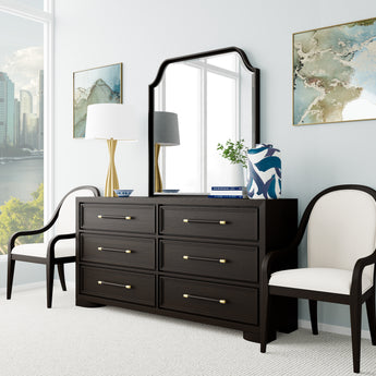 Lydia Six Drawer Dresser - Dark Cabernet