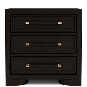 Lydia Three Drawer Nightstand - Dark Cabernet