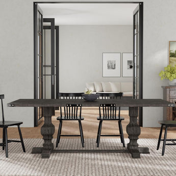 Manchester Trestle Dining Table - Charcoal