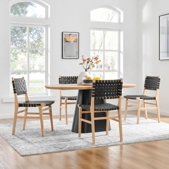 Marco Modern Woven Dining Chair - Natural/Black