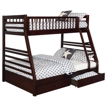 Ashton Twin Over Full Bunk w/Drawers - Cappuccino