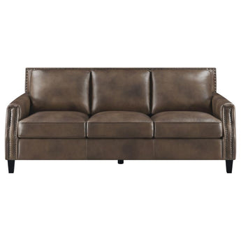 Leaton Leather Sofa - Brown