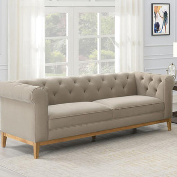 Sandrine Chesterfield Style Sofa - Camel Velvet