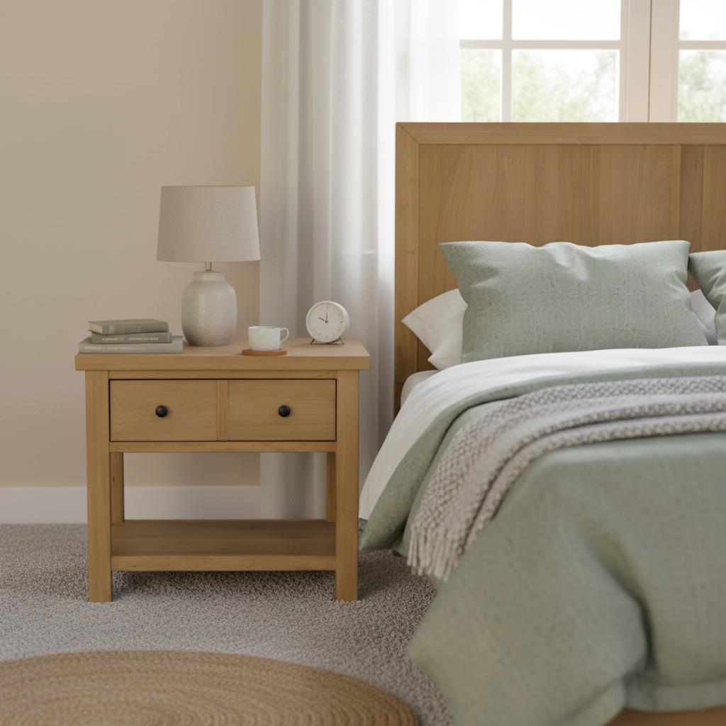 Emilia One Drawer Nightstand - Natural