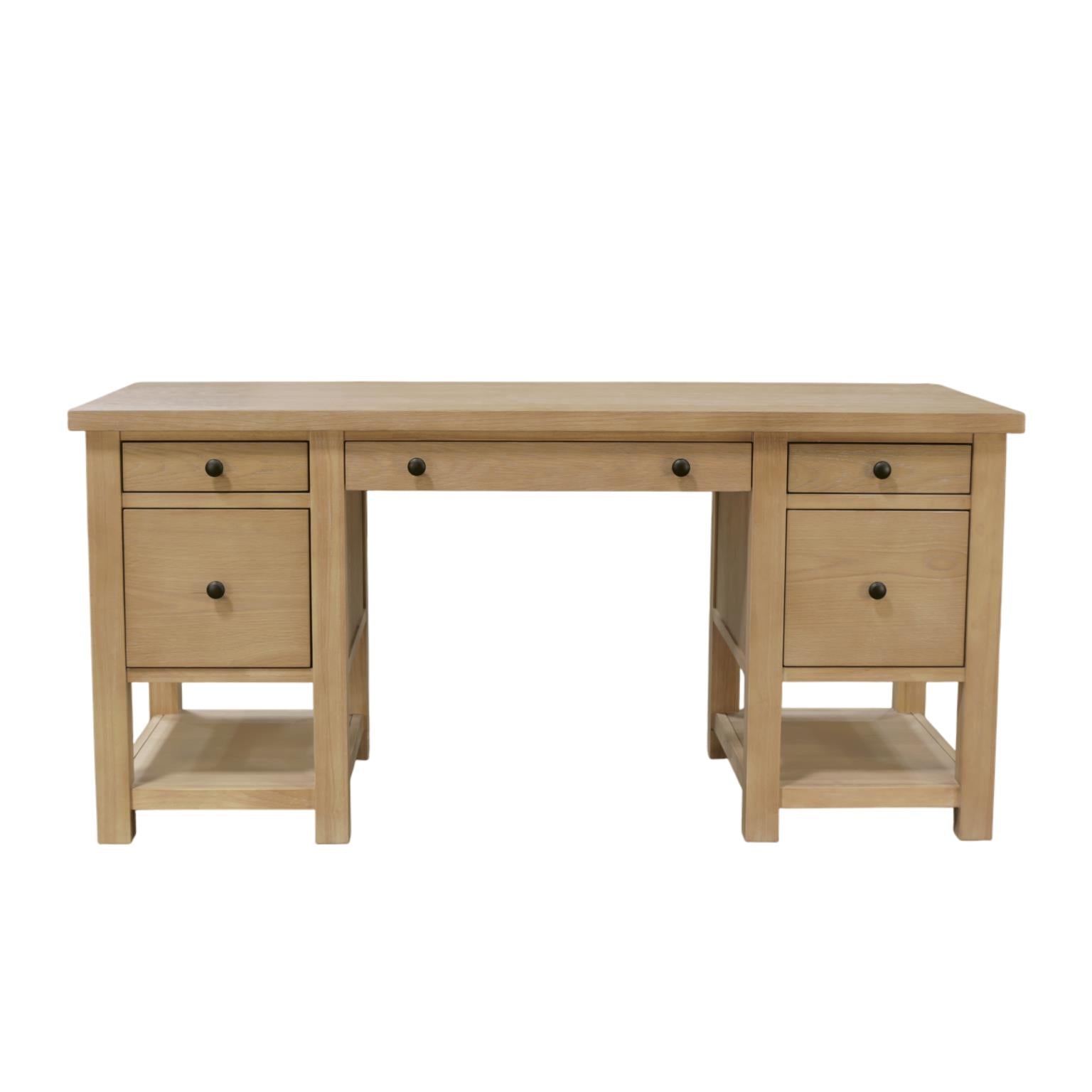Emilia Double Pedestal Desk - Natural