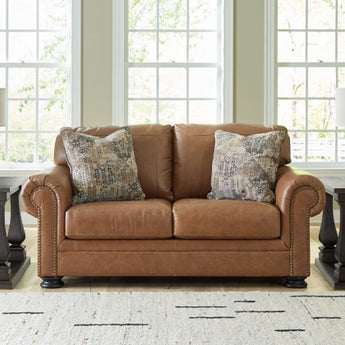 Burleson Leather Loveseat - Caramel