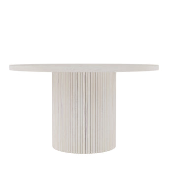 Reba 54" Round Pedestal Dining Table - Whitewash