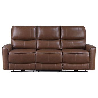 Greenfield Power Reclining Sofa - Saddle Brown