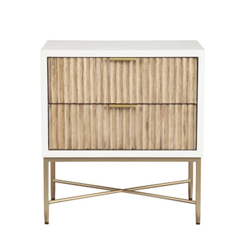 Larsen Two Drawer Nightstand - White/Natural