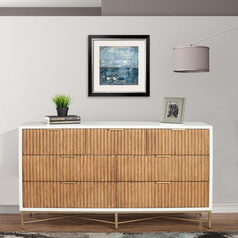 Larsen Seven Drawer Dresser - White/Natural