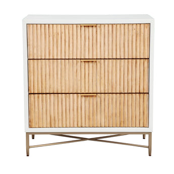 Larsen Three Drawer Chest - White/Natural