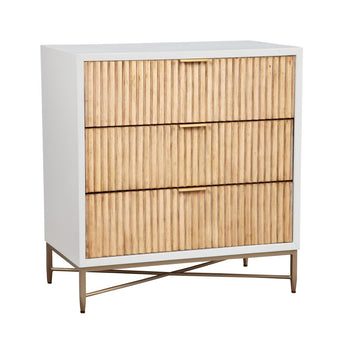 Larsen Three Drawer Chest - White/Natural