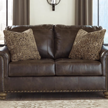 Joshua Faux Leather Loveseat - Coffee Brown