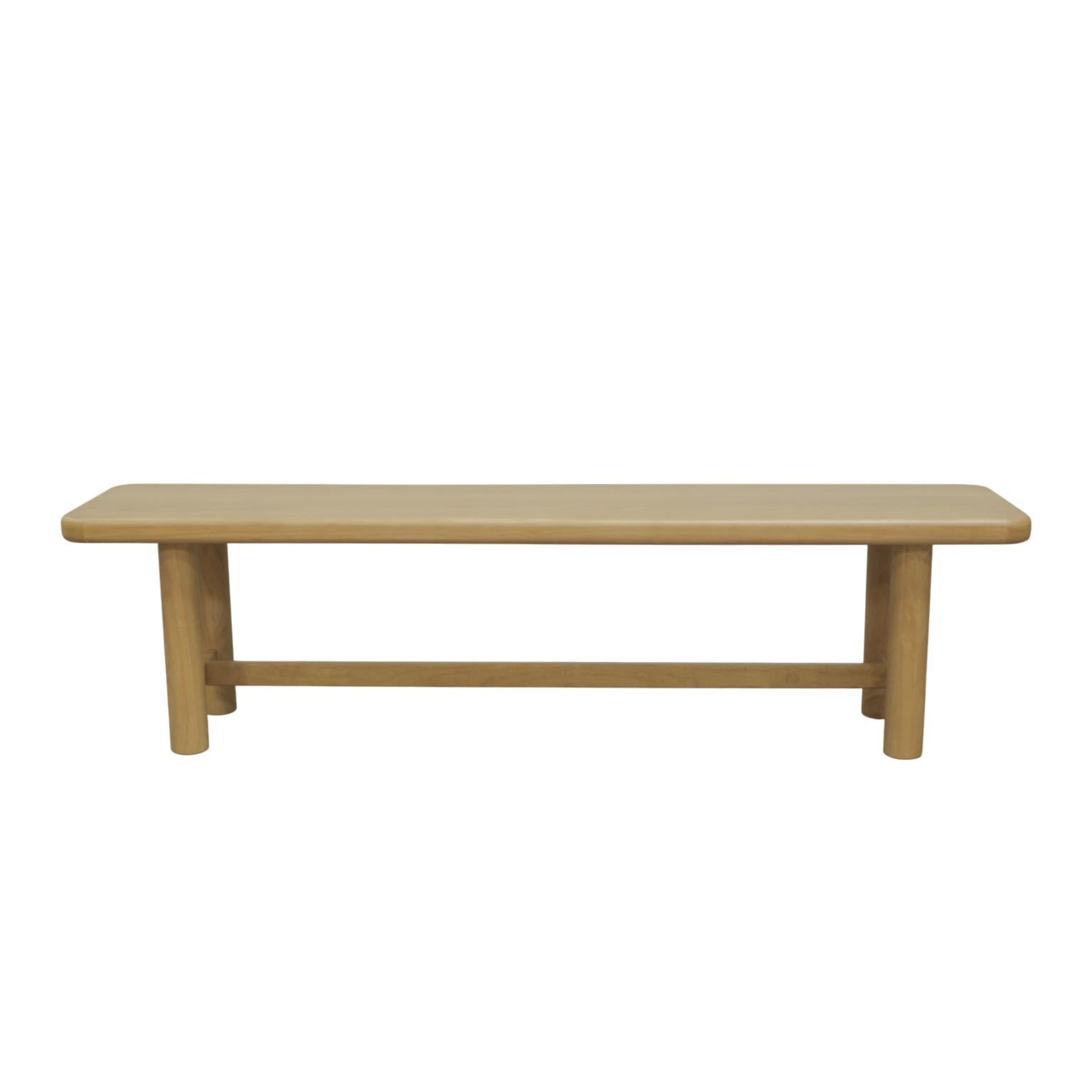 Hudson Rounded Corner Dining Bench - Natural