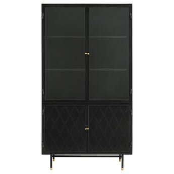 Santiago Glass Door Cabinet - Black