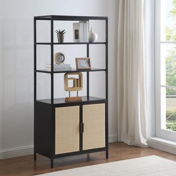 Amherst Accent Cabinet w/Rattan Doors - Black