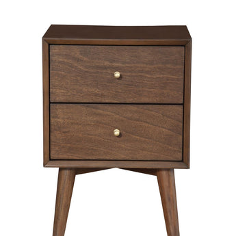 Flynn Collection Two Drawer Nightstand - Walnut