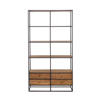 Belcroft Bookcase w/Four Drawers - Natural/Black