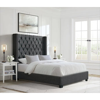 Morrow Upholstered Wingback Bed - Heirloom Charcoal