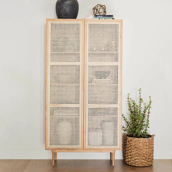 Cane Cabinet w/Rattan Doors