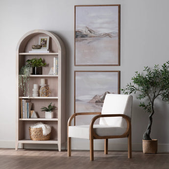 Serenity Arched Bookcase - Whitewash