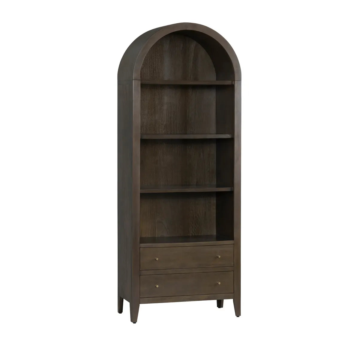 Simon Arched Bookcase w/Drawer - Brown