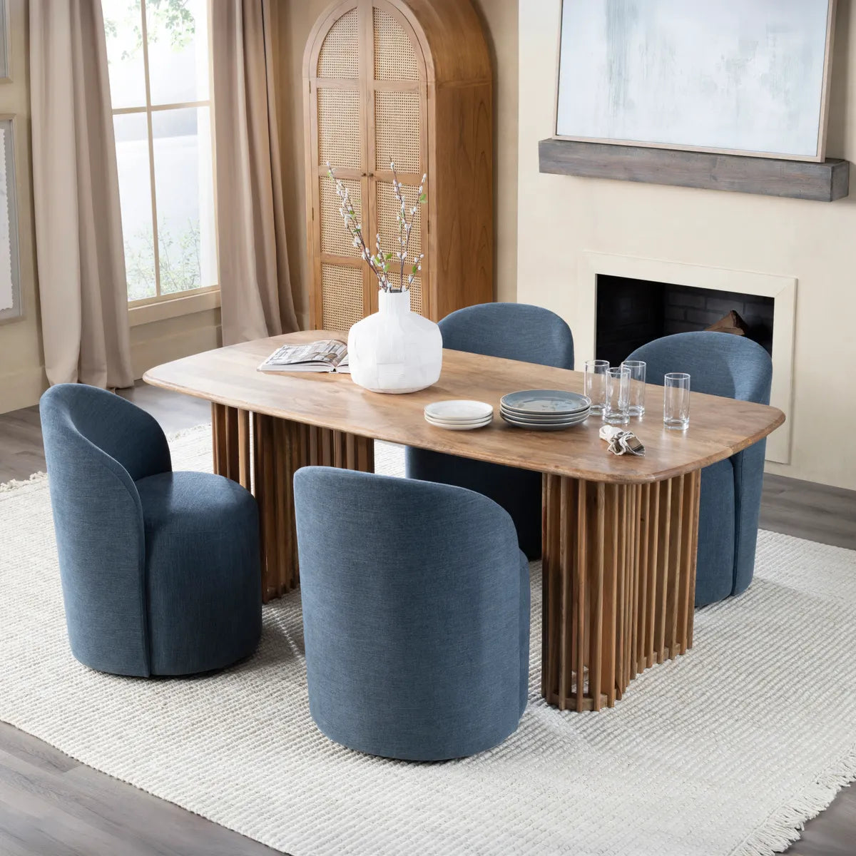 Sullivan Rounded Pedestal Dining Table - Natural