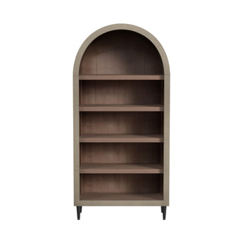 Calliope Arched Top Wood Bookcase - Natural