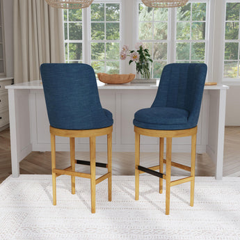 Carmen Swivel Bar Stool - Blue