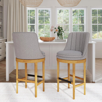 Carmen Swivel Bar Stool - Grey